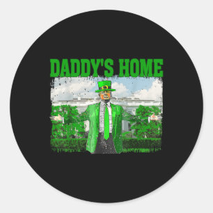 Adesivo Redondo Trump Daddys Home White House Rua Engraçado