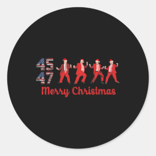 Adesivo Redondo Trump Dança 45 47 Donald Trump Xmas Pijama Férias