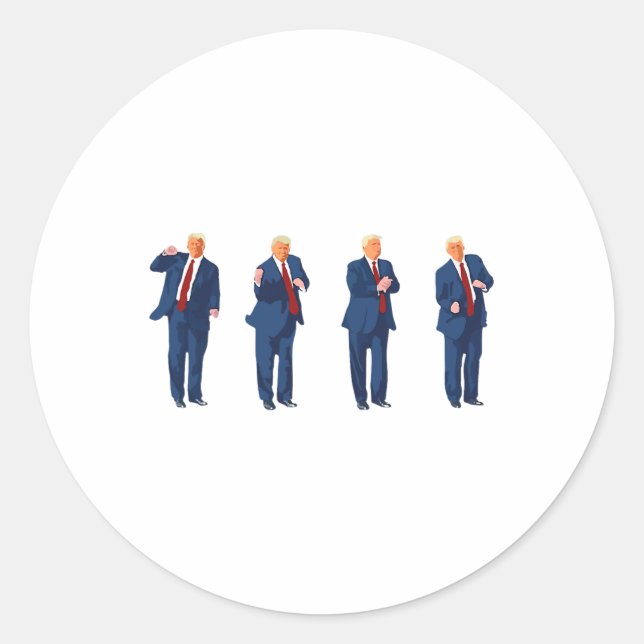 Adesivo Redondo Trump Dance 4 De Julho De Trump 2024 (Frente)