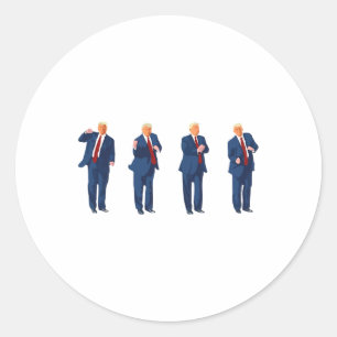 Adesivo Redondo Trump Dance 4 De Julho De Trump 2024