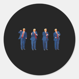 Adesivo Redondo Trump Dance 4 De Julho De Trump 2025