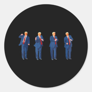 Adesivo Redondo Trump Dance 4 De Julho De Trump 2025