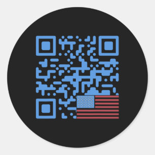 Adesivo Redondo Trump Dance Qr Code Vintage Usa Flag Trump -elepha