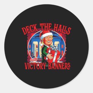 Adesivo Redondo Trump Deck Os Halls Com Bandeiras De Vitória