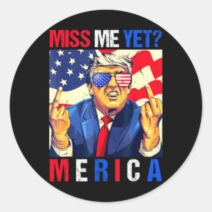 Adesivo Redondo Trump Dedo do Meio Ainda Perco Você Bandeira Ameri