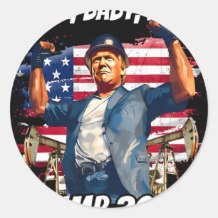 Adesivo Redondo Trump Drill Baby Drill Trump 2024