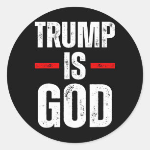 Adesivo Redondo Trump É Deus Engraçado Trump É Deus