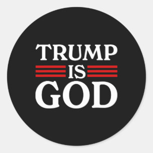 Adesivo Redondo Trump É Deus Engraçado Trump É Deus 2