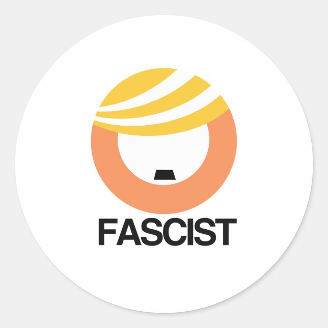 Adesivo Redondo Trump é fascista (Frente)