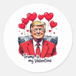 Adesivo Redondo Trump É Meu Coração Dia de os namorados Engraçado