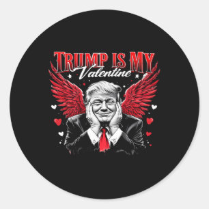Adesivo Redondo Trump É Meu Dia de os namorados De Retrô Engraçado