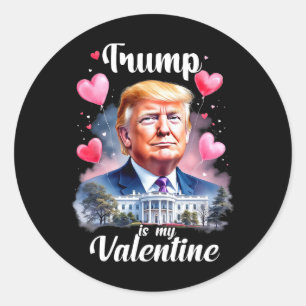 Adesivo Redondo Trump É Meu Dia de os namorados Patriótico Engraça