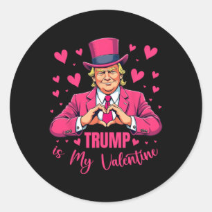 Adesivo Redondo Trump É Meu Namorado Engraçado Rosa Trump Dia Dos