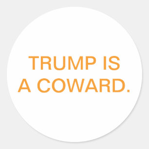 Adesivo Redondo TRUMP É UM COVARDE Hankamer Artjunkhaus Arte de Qu