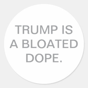 Adesivo Redondo TRUMP É UM IDIOTA OBESO Hankamer Artjunkhaus CÔMIC
