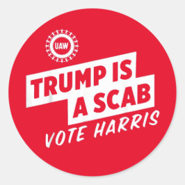 Adesivo Redondo Trump é um Scab Vote Harris 2024 Presidente