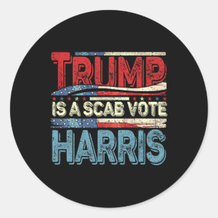 Adesivo Redondo Trump É Um Voto Malicioso Harris Wheimer 2024 Kama