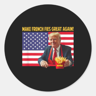Adesivo Redondo Trump Engraçado Faça Fritas Grandes Novamente Trum