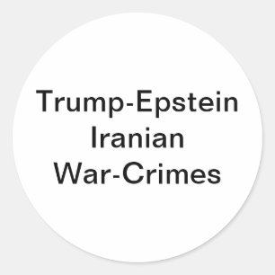 Adesivo Redondo Trump-Epstein Guerra-Crimes Irã Hankamer Artjunkha