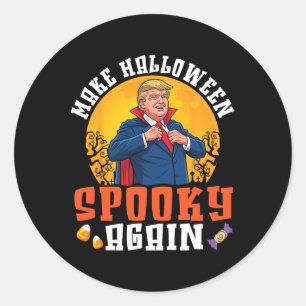 Adesivo Redondo Trump Faça o Halloween Assustador Novamente Divert