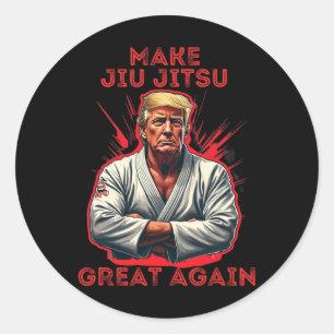 Adesivo Redondo Trump Faça o Jiu Jitsu Grande Novamente Humor 