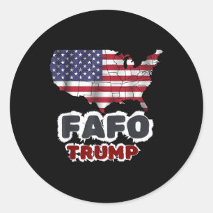 Adesivo Redondo Trump Fafo F por aí Descubra a Vintagem do Sinaliz