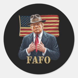 Adesivo Redondo Trump Fafo F por aí Descubra a Vintagem do Sinaliz