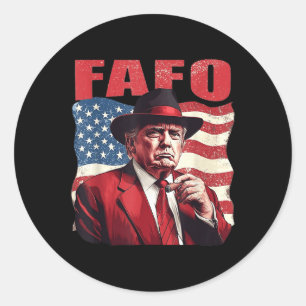 Adesivo Redondo Trump Fafo Funny Fafo Trump American Flag