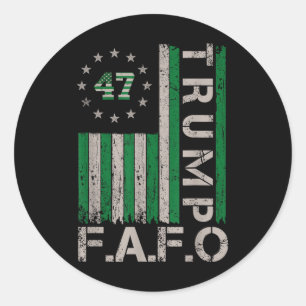 Adesivo Redondo Trump Fafo Por Aí Descubra A Rua Da Bandeira.