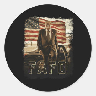 Adesivo Redondo Trump Fafo Vintage Presidente Trump 2026
