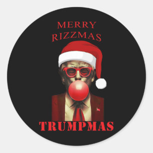 Adesivo Redondo Trump Feliz Rizzmas Trumpmas Engraçado Bubbbb de N