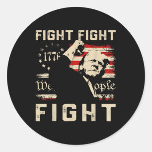 Adesivo Redondo Trump Fight Fight Fight 1776 Nós, A Bandeira Da Pe