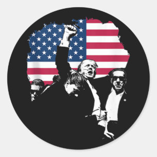 Adesivo Redondo Trump Fight For America Golfo Map Usa Flag 2025 4t