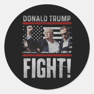 Adesivo Redondo Trump Fist Shirt American Flagtep Trump Fight