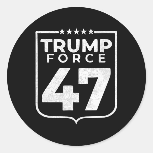 Adesivo Redondo Trump Force 47 (Frente)