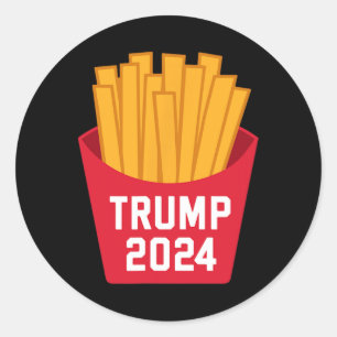 Adesivo Redondo Trump French Fries 2024 Trump 2024 Trump Fries 1