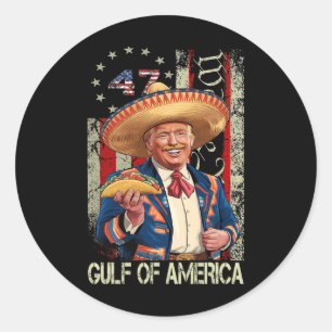 Adesivo Redondo Trump Funny Golfo Of Us America Est 2025 1