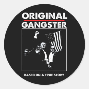 Adesivo Redondo Trump Gangster Original Para O Presidente 47 Patri