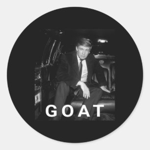 Adesivo Redondo Trump Goat Republican Gift Trump 2024