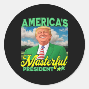 Adesivo Redondo Trump Golfer O W do Presidente Doméstico da Améric