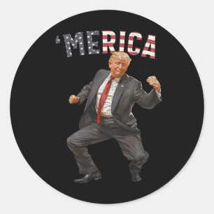 Adesivo Redondo Trump Happy 4 De Julho Trump American Flag Gifs