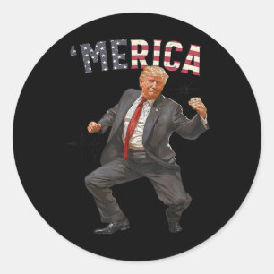 Adesivo Redondo Trump Happy 4 De Julho Trump American Flag Gifs
