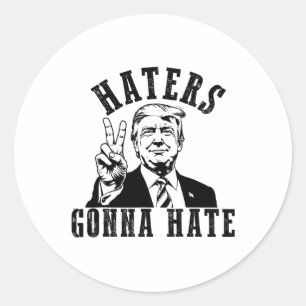 Adesivo Redondo Trump Hater Vai Odiar