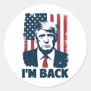 Adesivo Redondo Trump I'm Ck Presidente 47th US Flag 2024 Support