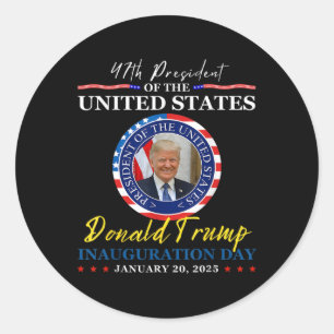 Adesivo Redondo Trump Inauguration Day 2025 Donald Trump President