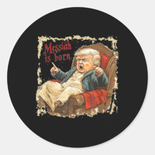 Adesivo Redondo Trump Jesus Cristo Feio Natal