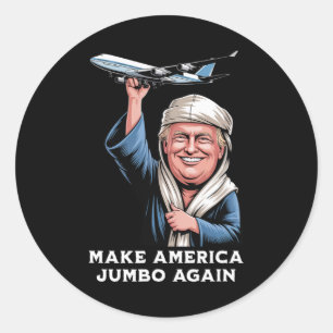 Adesivo Redondo Trump Jumbo Adventure Para Entusiastas Da Aviação