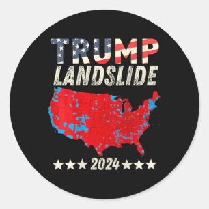Adesivo Redondo Trump Landslides 2024 Mapa Eleitoral Vencedor do T