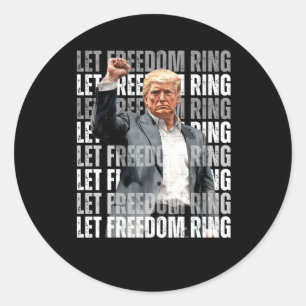 Adesivo Redondo Trump Let Freedom Ring 1