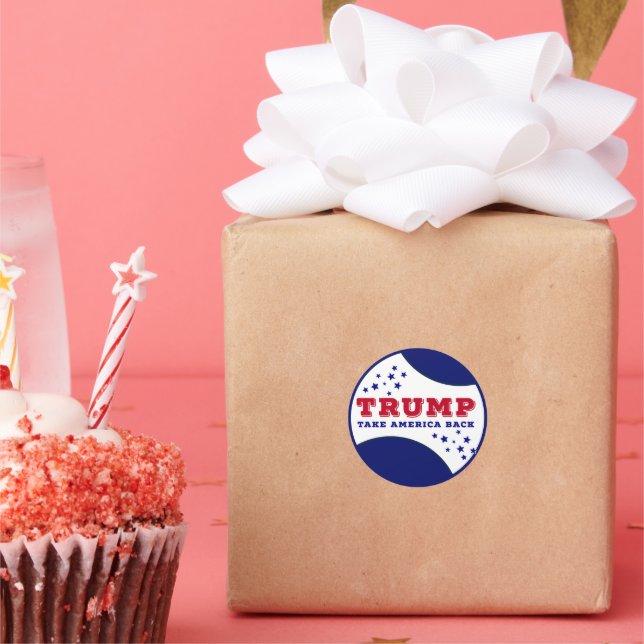 Adesivo Redondo Trump leva a América de volta (Festa)